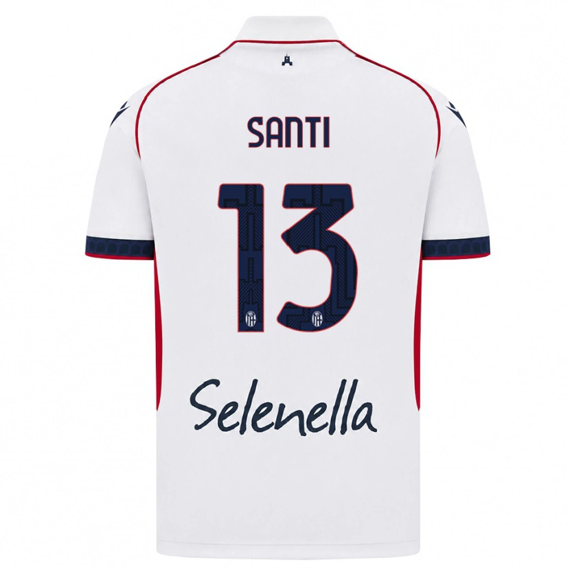 DanxenレディースManuel Santi#13ホワイト レッド ロイヤルブルーアウェイシャツ2026/27ジャージーユニフォーム