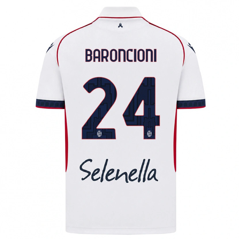 DanxenレディースDavide Baroncioni#24ホワイト レッド ロイヤルブルーアウェイシャツ2026/27ジャージーユニフォーム