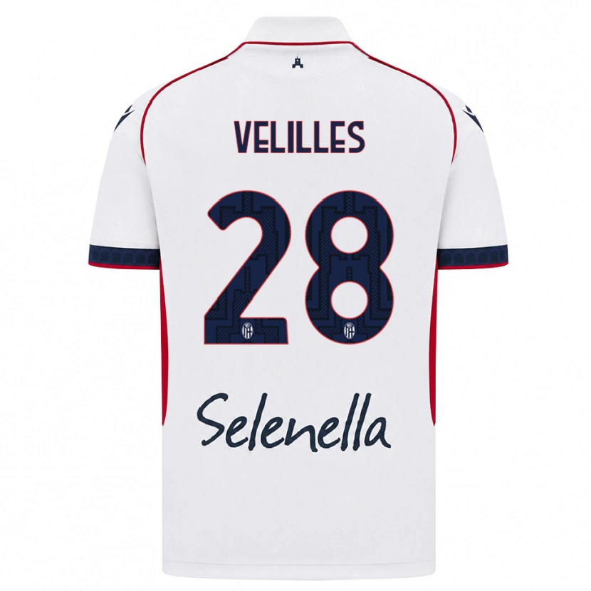 DanxenレディースAarón Velilles#28ホワイト レッド ロイヤルブルーアウェイシャツ2026/27ジャージーユニフォーム