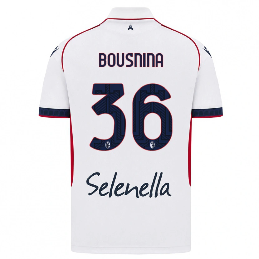 DanxenレディースFarès Bousnina#36ホワイト レッド ロイヤルブルーアウェイシャツ2026/27ジャージーユニフォーム