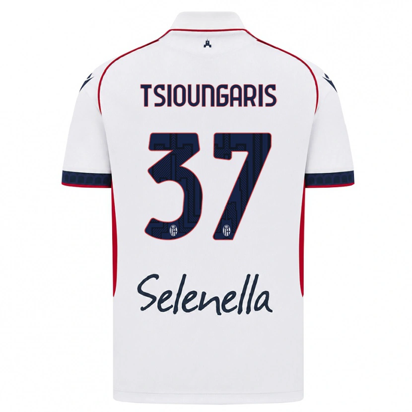 DanxenレディースTheodoros Tsioungaris#37ホワイト レッド ロイヤルブルーアウェイシャツ2026/27ジャージーユニフォーム