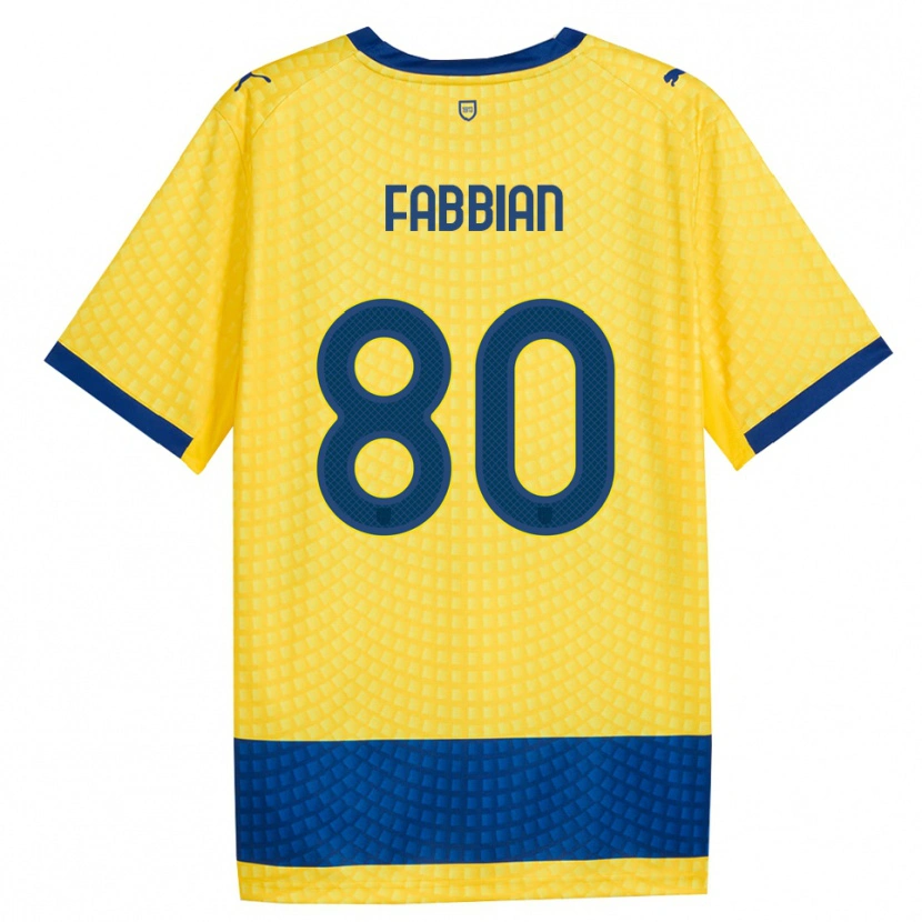 Danxenキッズジョヴァンニ・ファビアン#80イエロー ブルー ブラックアウェイシャツ2026/27ジャージーユニフォーム