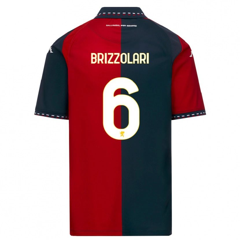 DanxenキッズMattia Brizzolari#6レッド ブラック ホワイトホームシャツ2026/27ジャージーユニフォーム