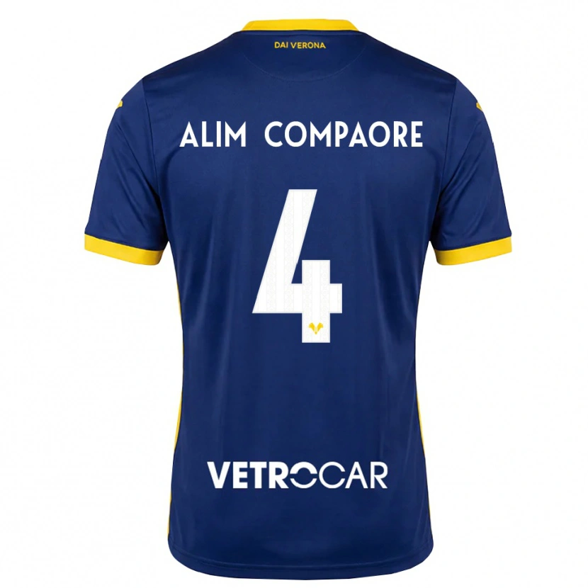 DanxenキッズAbdul Alim Compaore#4ロイヤルブルー イエロー ホワイトホームシャツ2026/27ジャージーユニフォーム