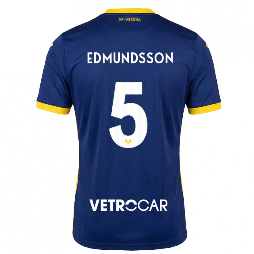 DanxenキッズAndrias Edmundsson#5ロイヤルブルー イエロー ホワイトホームシャツ2026/27ジャージーユニフォーム