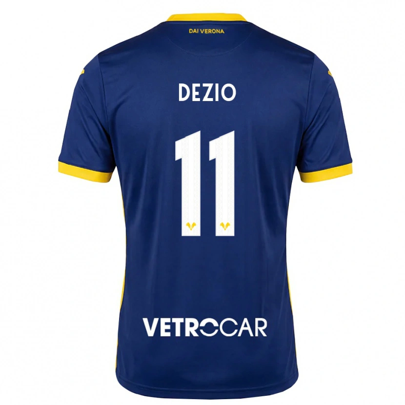 DanxenキッズAlessandro Dezio#11ロイヤルブルー イエロー ホワイトホームシャツ2026/27ジャージーユニフォーム