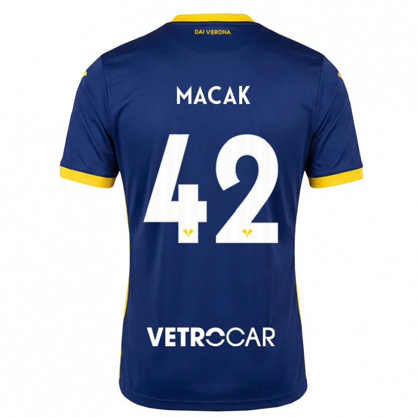 DanxenキッズTian Macak#42ロイヤルブルー イエロー ホワイトホームシャツ2026/27ジャージーユニフォーム