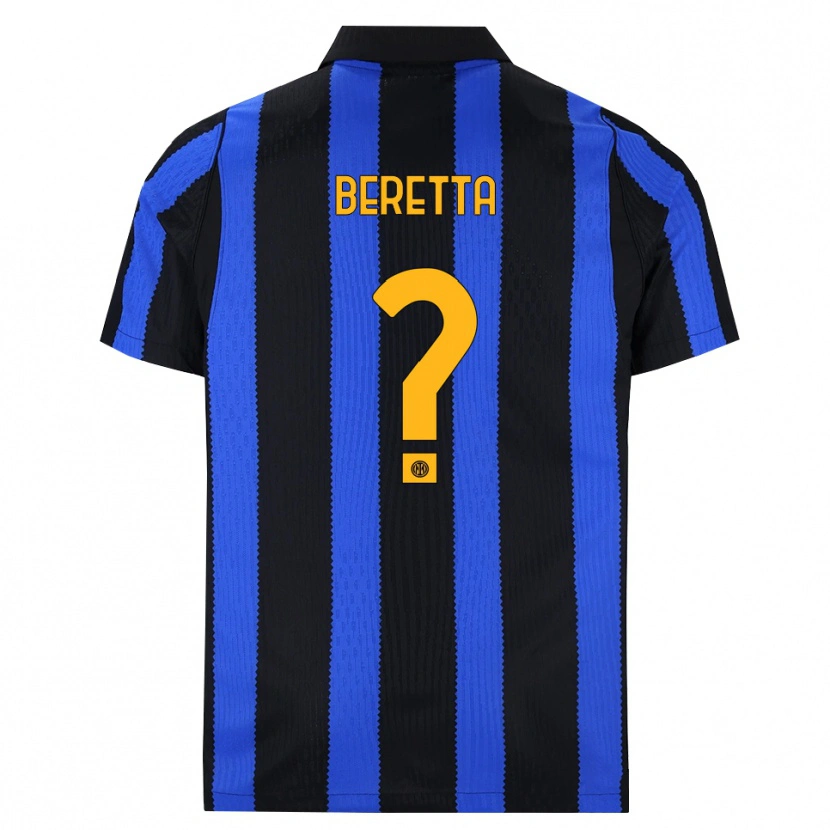 DanxenキッズEmanuele Beretta#0ブラック ブルー イエローホームシャツ2026/27ジャージーユニフォーム