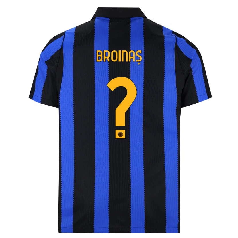 DanxenキッズȘerban Broinaș#0ブラック ブルー イエローホームシャツ2026/27ジャージーユニフォーム