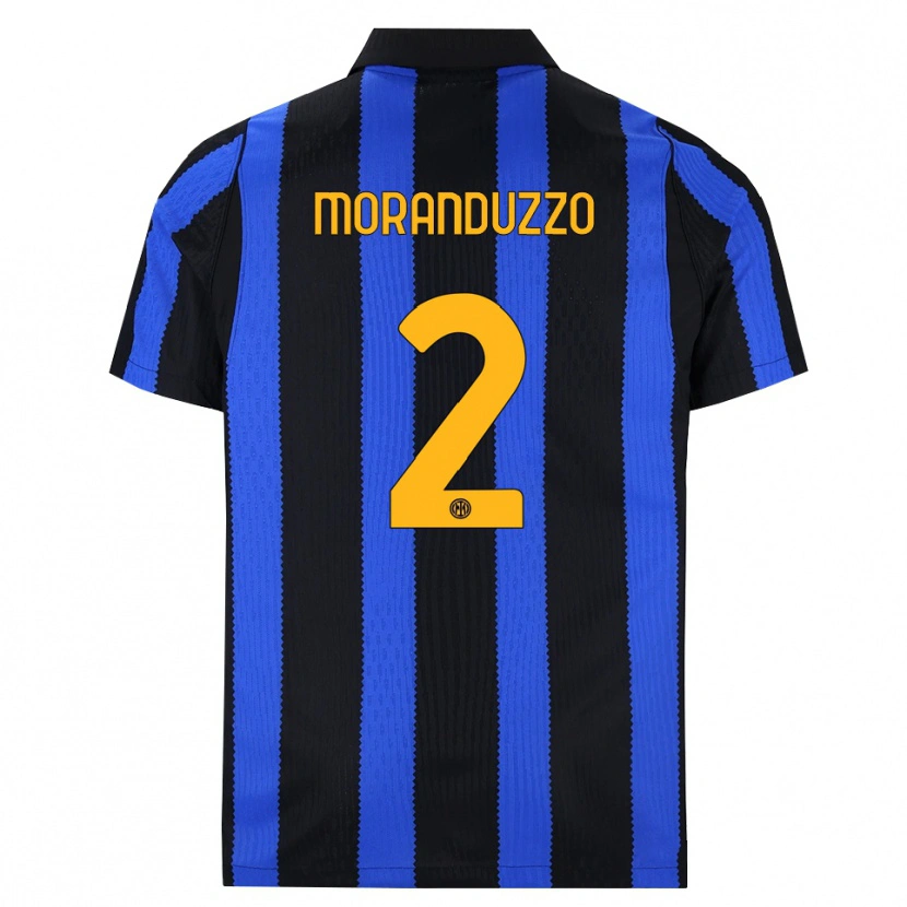 DanxenキッズNicolo Moranduzzo#2ブラック ブルー イエローホームシャツ2026/27ジャージーユニフォーム