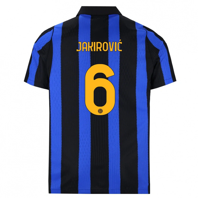 DanxenキッズLeon Jakirović#6ブラック ブルー イエローホームシャツ2026/27ジャージーユニフォーム