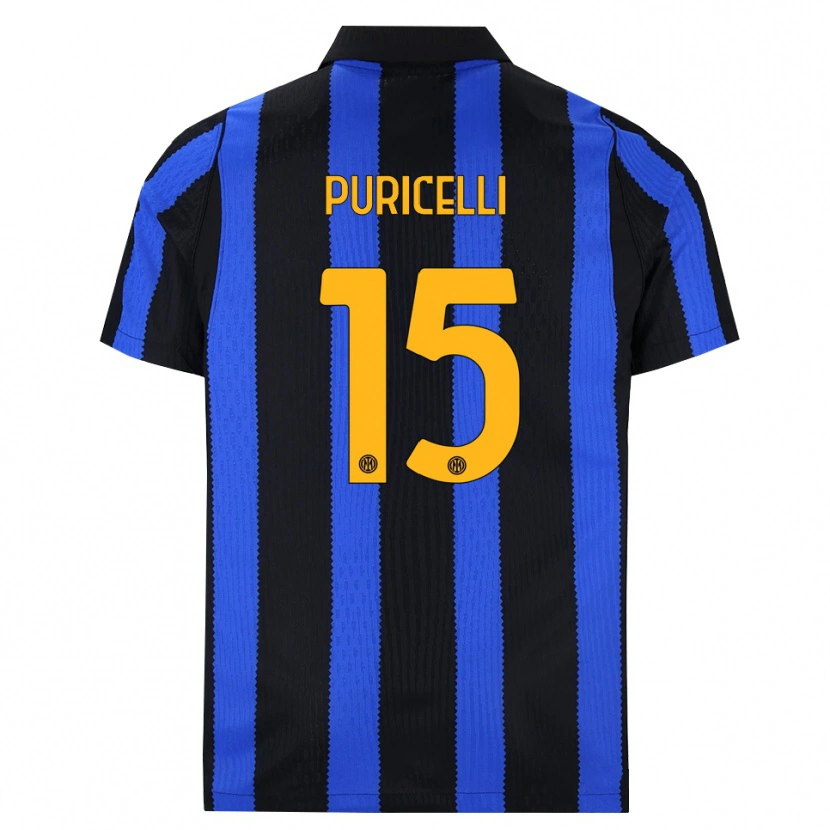 DanxenキッズLorenzo Puricelli#15ブラック ブルー イエローホームシャツ2026/27ジャージーユニフォーム
