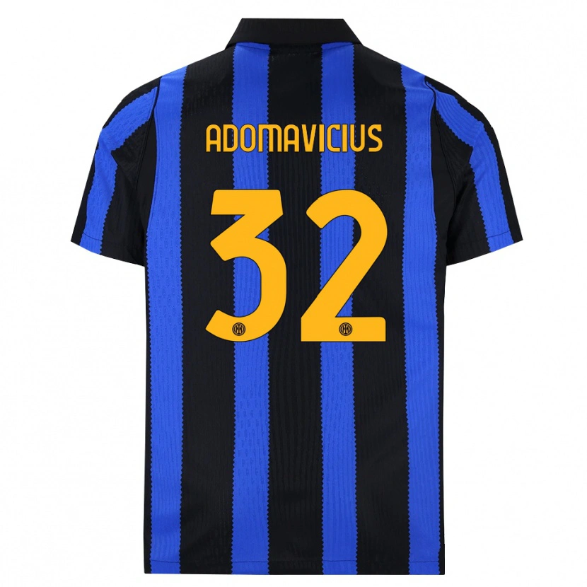 DanxenキッズHenrikas Adomavičius#32ブラック ブルー イエローホームシャツ2026/27ジャージーユニフォーム
