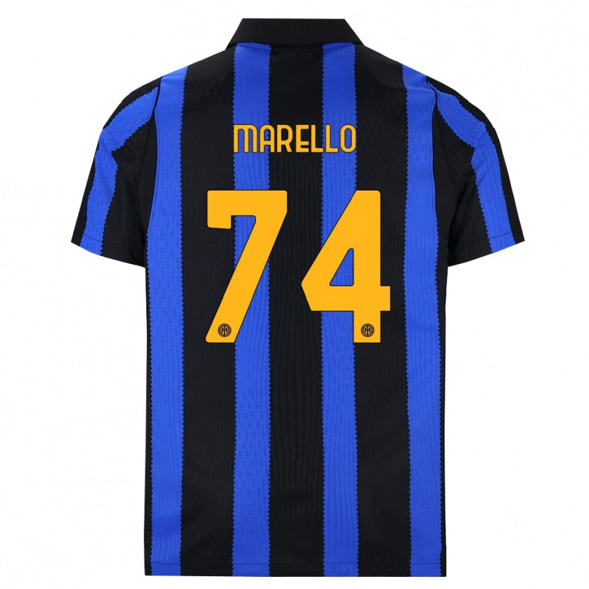 DanxenキッズMattia Marello#74ブラック ブルー イエローホームシャツ2026/27ジャージーユニフォーム