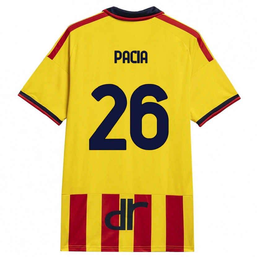 DanxenキッズFabiano Pacia#26イエロー レッドホームシャツ2026/27ジャージーユニフォーム