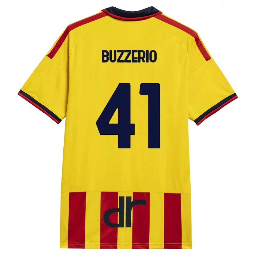 DanxenキッズMattia Buzzerio#41イエロー レッドホームシャツ2026/27ジャージーユニフォーム