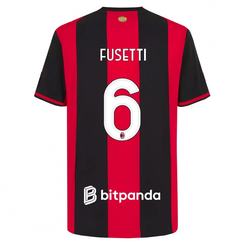 Danxenキッズローラ・フセッティ#6レッド ブラック ホワイトホームシャツ2026/27ジャージーユニフォーム