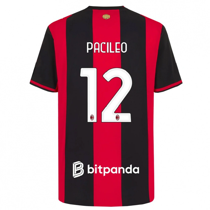 DanxenキッズAlessandro Pacileo#12レッド ブラック ホワイトホームシャツ2026/27ジャージーユニフォーム
