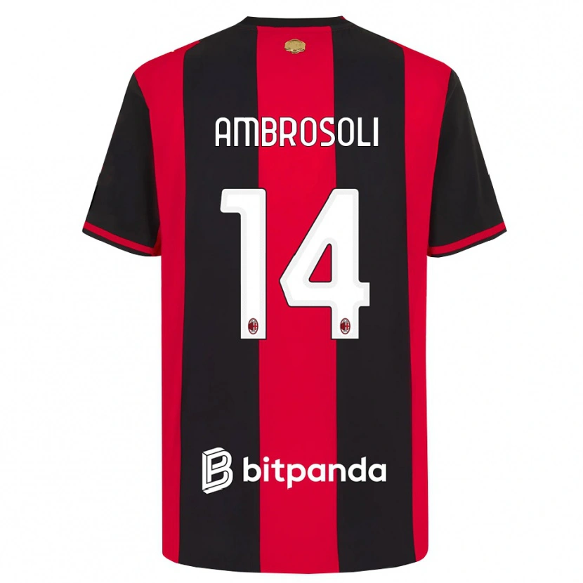 DanxenキッズPietro Ambrosoli#14レッド ブラック ホワイトホームシャツ2026/27ジャージーユニフォーム