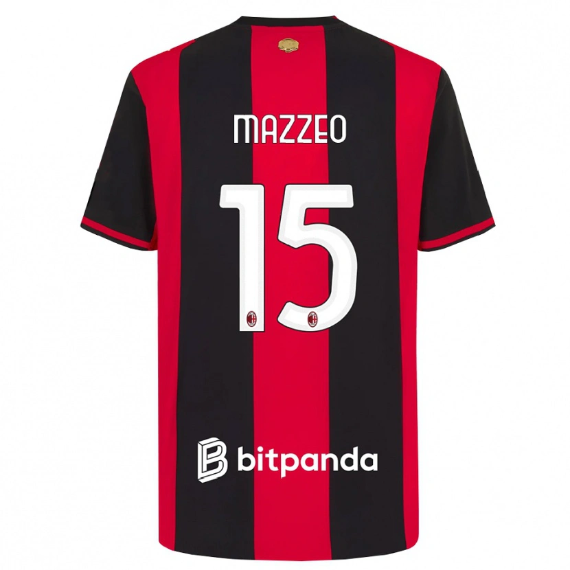 DanxenキッズKevin Mazzeo#15レッド ブラック ホワイトホームシャツ2026/27ジャージーユニフォーム