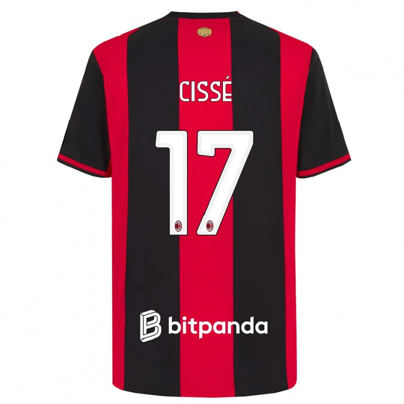 DanxenキッズMaiga-Hamadoun Cissé#17レッド ブラック ホワイトホームシャツ2026/27ジャージーユニフォーム