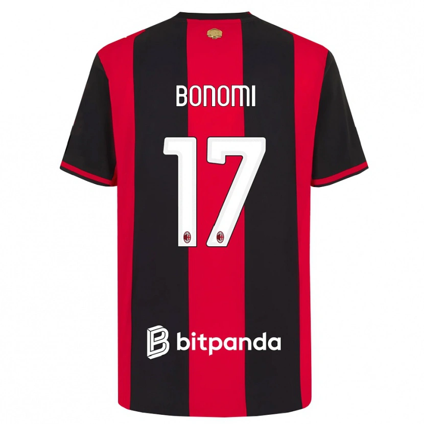 DanxenキッズFrancesco Bonomi#17レッド ブラック ホワイトホームシャツ2026/27ジャージーユニフォーム