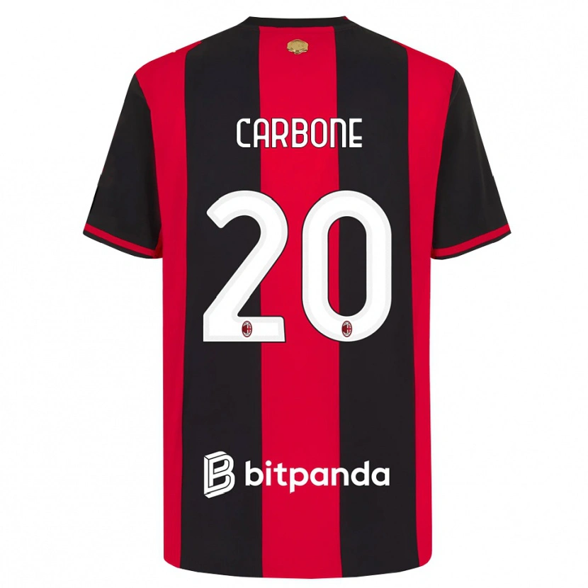 DanxenキッズEmanuele Carbone#20レッド ブラック ホワイトホームシャツ2026/27ジャージーユニフォーム