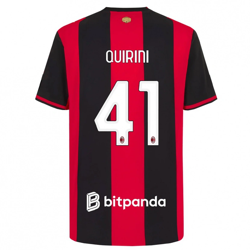 DanxenキッズEttore Quirini#41レッド ブラック ホワイトホームシャツ2026/27ジャージーユニフォーム