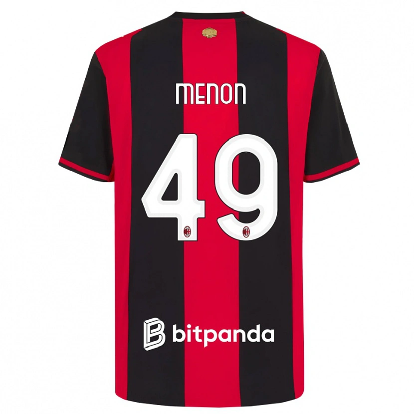DanxenキッズLuca Menon#49レッド ブラック ホワイトホームシャツ2026/27ジャージーユニフォーム