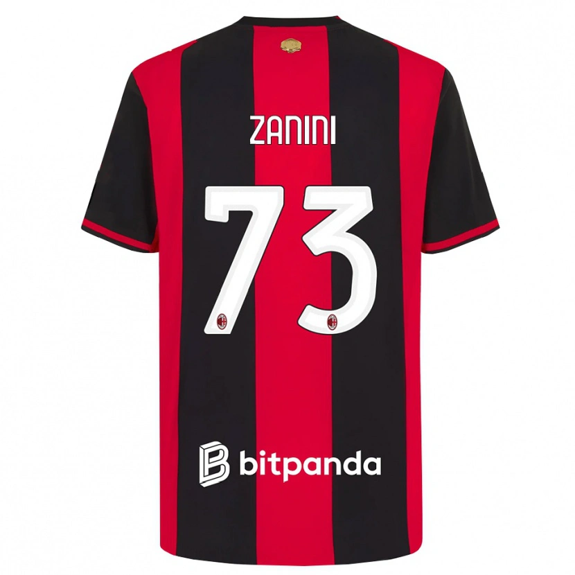 DanxenキッズPaola Zanini#73レッド ブラック ホワイトホームシャツ2026/27ジャージーユニフォーム