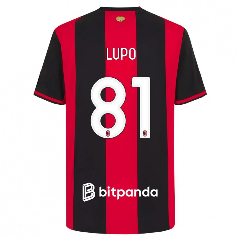 DanxenキッズSimone Lupo#81レッド ブラック ホワイトホームシャツ2026/27ジャージーユニフォーム