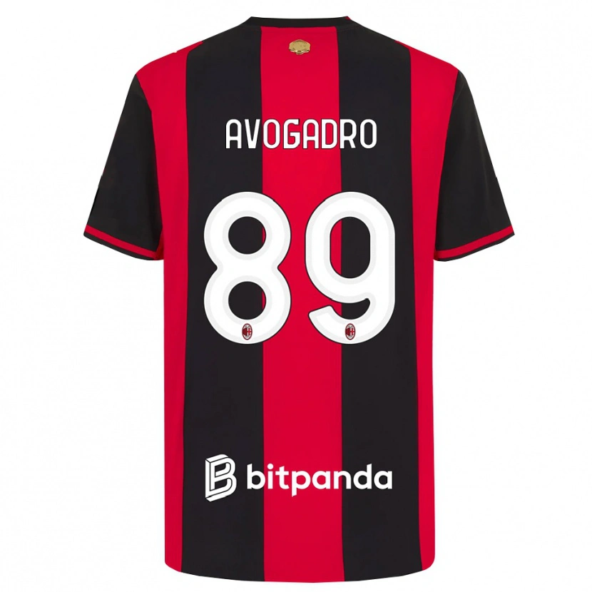 DanxenキッズPietro Avogadro#89レッド ブラック ホワイトホームシャツ2026/27ジャージーユニフォーム