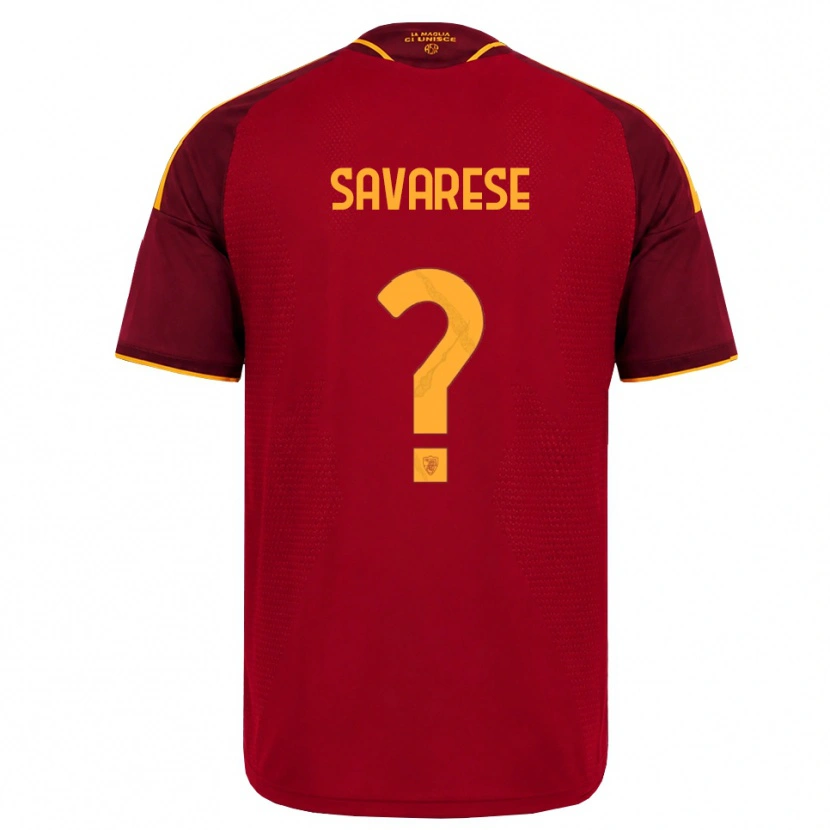 DanxenキッズBruno Savarese#0レッド ゴールデンイエローホームシャツ2026/27ジャージーユニフォーム