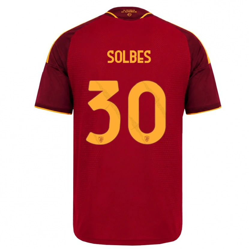 DanxenキッズRicardo Solbes#30レッド ゴールデンイエローホームシャツ2026/27ジャージーユニフォーム