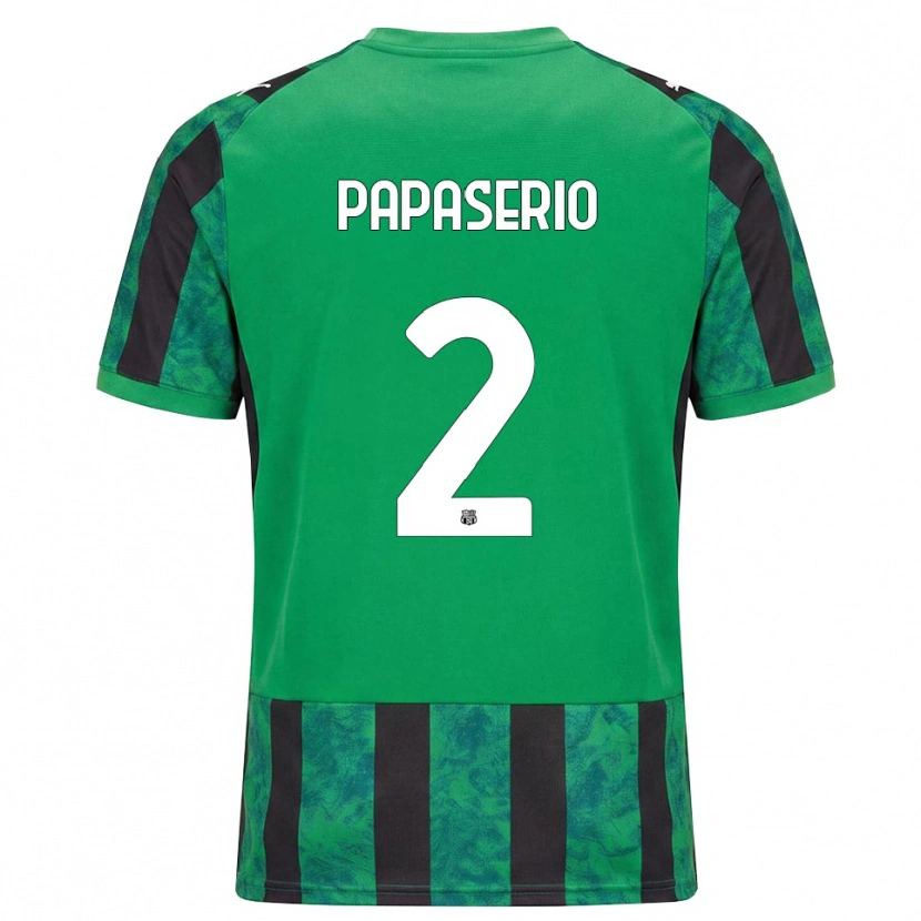 DanxenキッズGabriele Papaserio#2グリーン ブラック ホワイトホームシャツ2026/27ジャージーユニフォーム