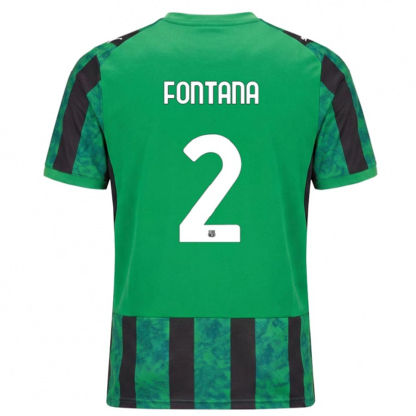DanxenキッズFabrizio Fontana#2グリーン ブラック ホワイトホームシャツ2026/27ジャージーユニフォーム