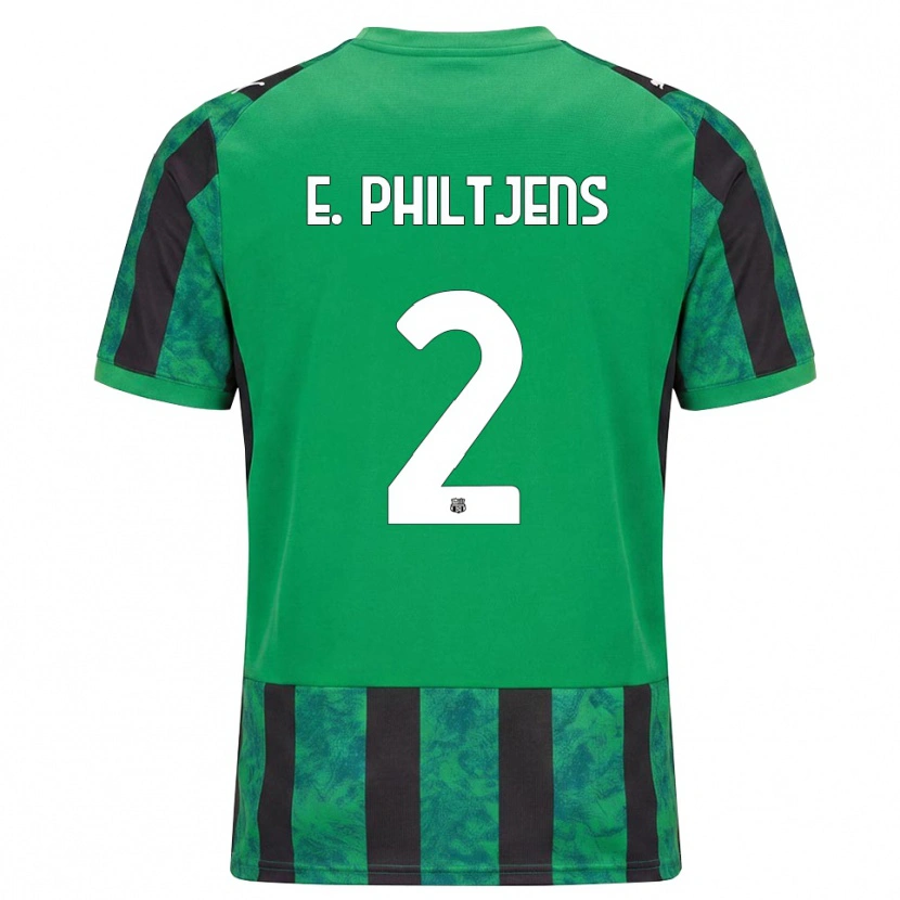 DanxenキッズDavina Brigitte E. Philtjens#2グリーン ブラック ホワイトホームシャツ2026/27ジャージーユニフォーム