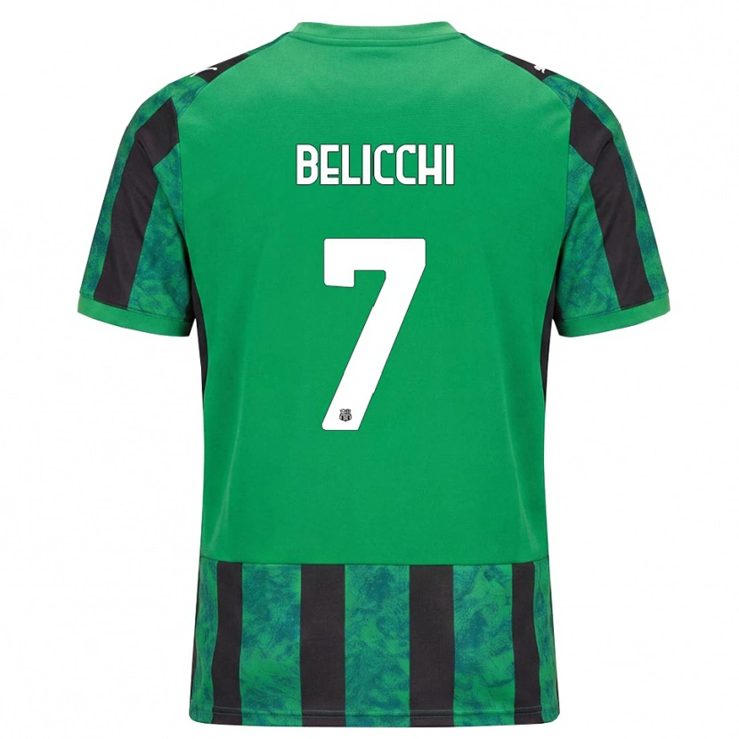 DanxenキッズGianmarco Belicchi#7グリーン ブラック ホワイトホームシャツ2026/27ジャージーユニフォーム