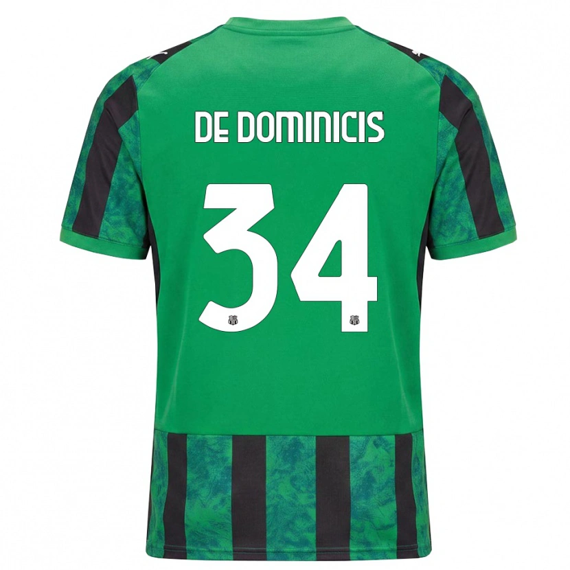 DanxenキッズDiego De Dominicis#34グリーン ブラック ホワイトホームシャツ2026/27ジャージーユニフォーム