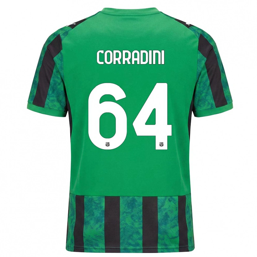DanxenキッズFrancesco Corradini#64グリーン ブラック ホワイトホームシャツ2026/27ジャージーユニフォーム
