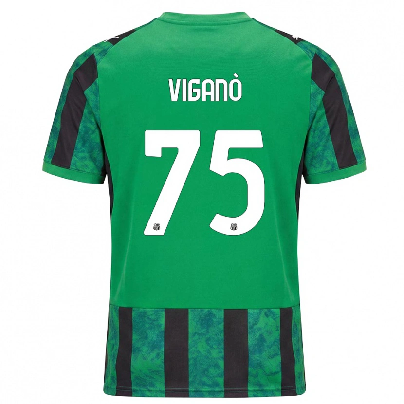 DanxenキッズLorenzo Viganò#75グリーン ブラック ホワイトホームシャツ2026/27ジャージーユニフォーム