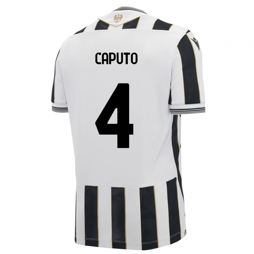 DanxenキッズLuigi Caputo#4ブラック ホワイト ピンクホームシャツ2026/27ジャージーユニフォーム