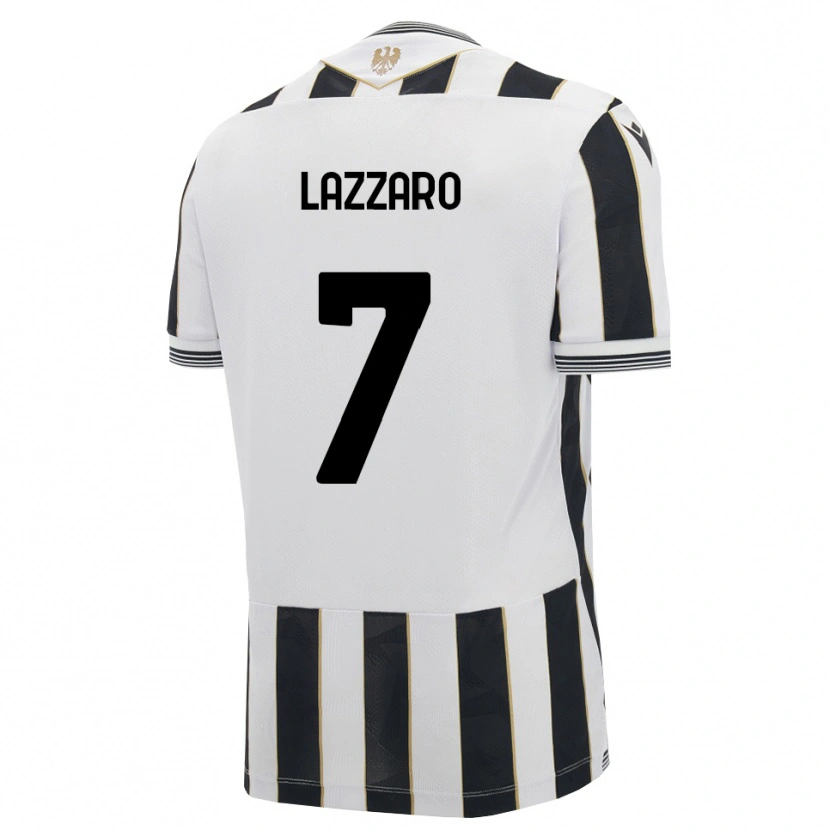 DanxenキッズDavide Lazzaro#7ブラック ホワイト ピンクホームシャツ2026/27ジャージーユニフォーム