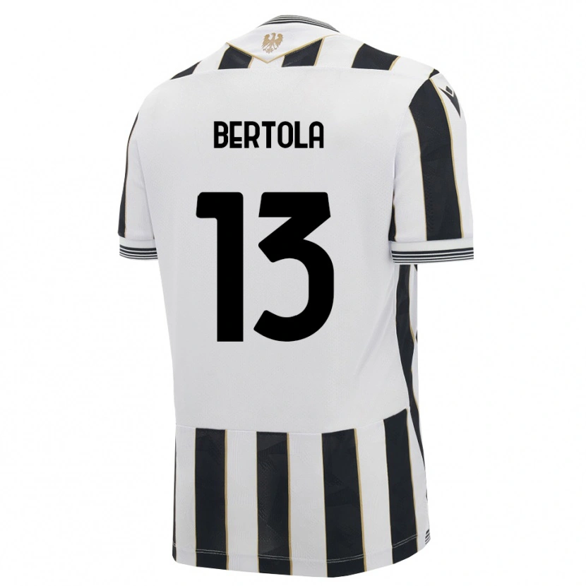 DanxenキッズNicolò Bertola#13ブラック ホワイト ピンクホームシャツ2026/27ジャージーユニフォーム