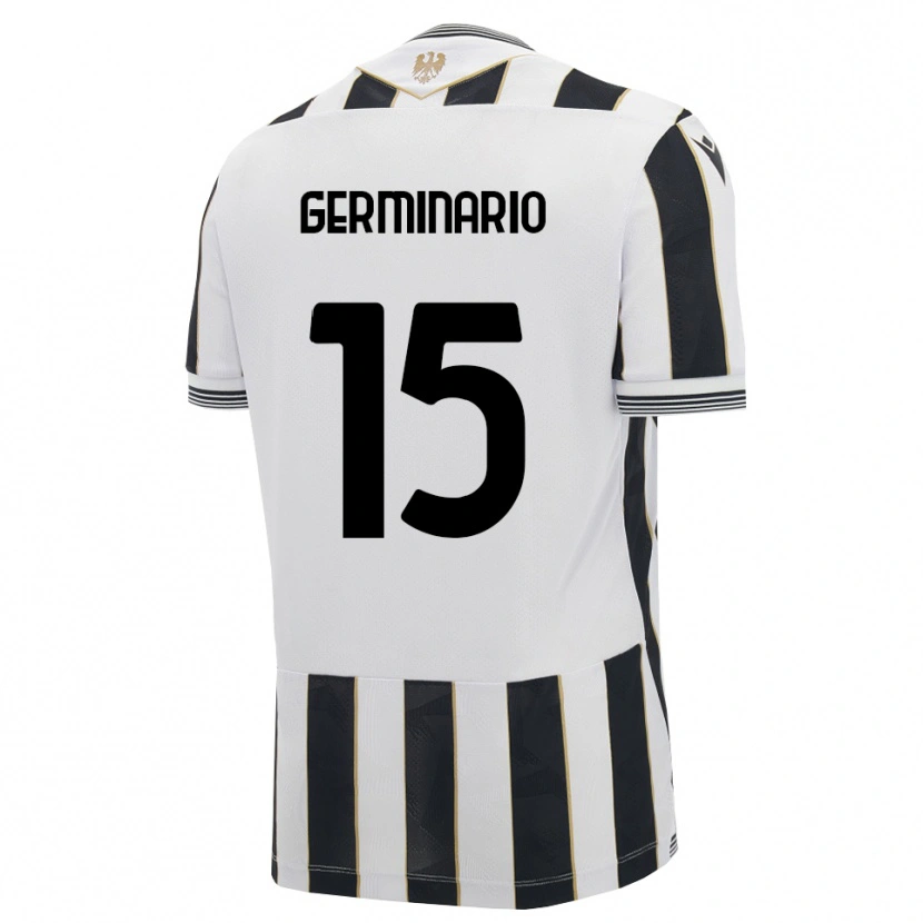 DanxenキッズMattia Germinario#15ブラック ホワイト ピンクホームシャツ2026/27ジャージーユニフォーム