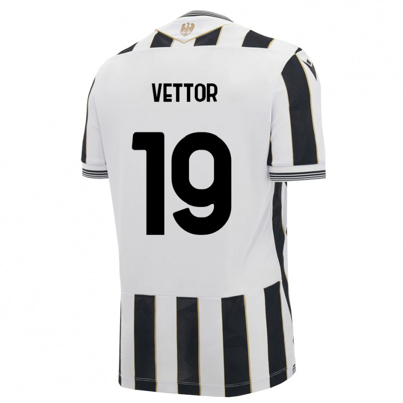 DanxenキッズMarco Vettor#19ブラック ホワイト ピンクホームシャツ2026/27ジャージーユニフォーム