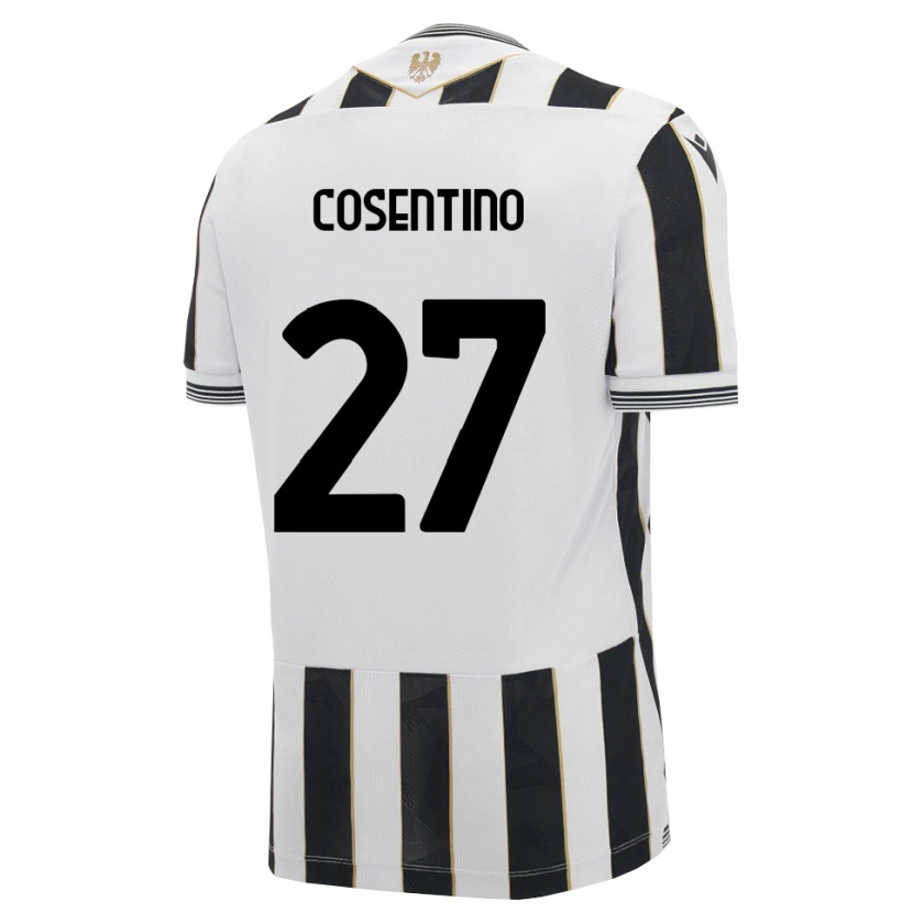 DanxenキッズSergio Cosentino#27ブラック ホワイト ピンクホームシャツ2026/27ジャージーユニフォーム