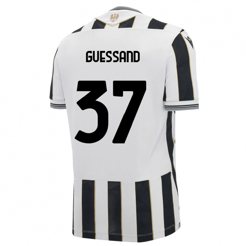 DanxenキッズAxel Guessand#37ブラック ホワイト ピンクホームシャツ2026/27ジャージーユニフォーム