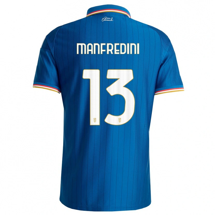 DanxenキッズMatteo Manfredini#13ブルー ホワイト レッドホームシャツ2026/27ジャージーユニフォーム