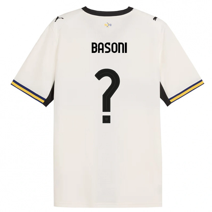 DanxenキッズTommaso Basoni#0オフホワイト ブラック イエローホームシャツ2026/27ジャージーユニフォーム
